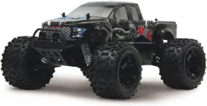 059735-Skull Monstertruck 4WD 1:10 NiMh 2,4GHz-Multiplayer Operation, Fork, All-Wheel Drive, Aluminum Reinforced Chassis, Black (59735)