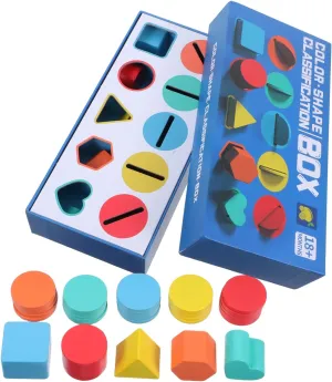 1 Box Color Sorting Box Color Sorted Sorting Shape Recognition Sorter Shape Matching Game Geometric Shape Matching Color and Shape Sorting Wood