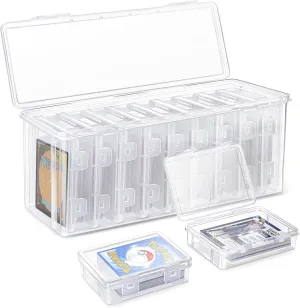 10 PCS Trading Card Storage Box Set, Plastic Top loaders Storage Box, Fit for Standard Card, Top Loaders and Magnetic Card Holders