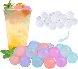 100 Pack Color-changing Reusable Ice Cube for Drinks, Colorful Round Shape Plastic ice Cubes Without Diluting BPA Free, Refreezable Ice Cubes for Coffee, Wine, Whiskey, Cocktails (Color-changing)