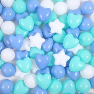 100 Pieces Pit Balls for Kids Star Heart Shape Plastic Balls for Toddler Playpen 2.17'' Play Toy for Ocean Nautical Wave Themed Birthday Party Decoration Inflatable Pool