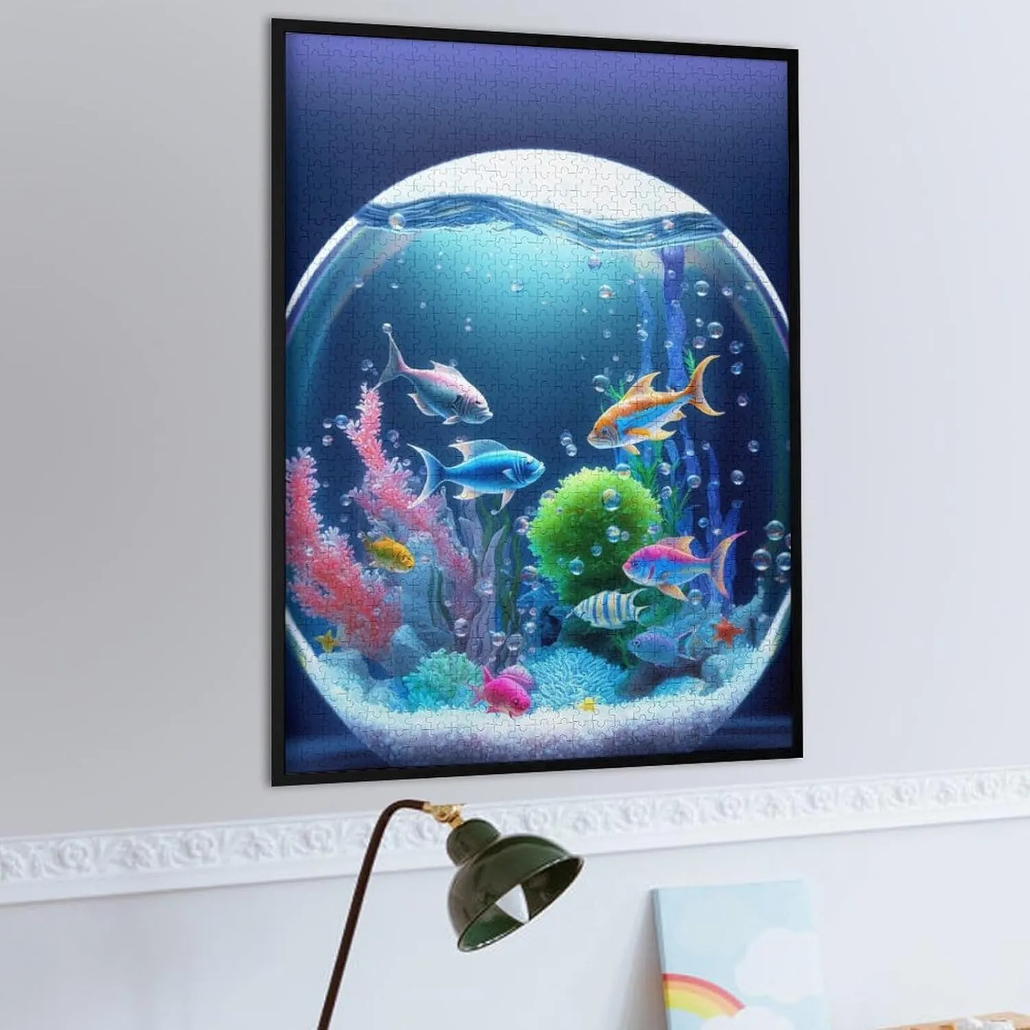 1000 Pieces Jigsaw Puzzle for Adults - Colorful Fish Family Puzzles - Fantasy Fish Tank Inspirational Wooden Jigsaw Puzzles for Family Activities Games