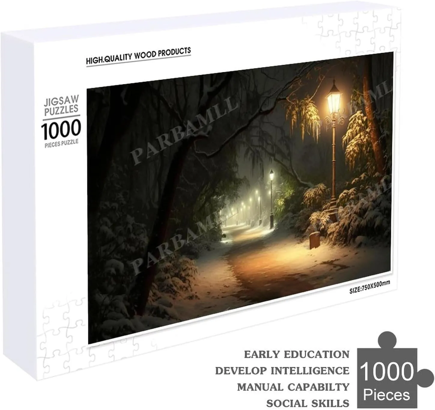 1000 Pieces Jigsaw Puzzle for Adults - Jungle Trail at Night Puzzle Challenging Educational Toys Gifts for Home Decor Family Activities