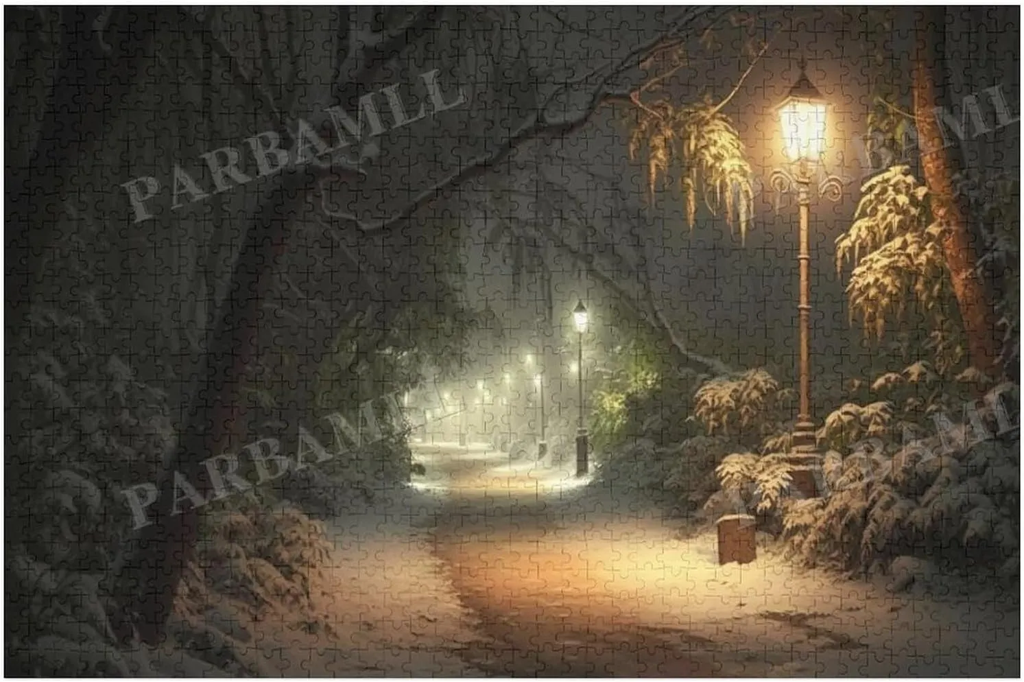 1000 Pieces Jigsaw Puzzle for Adults - Jungle Trail at Night Puzzle Challenging Educational Toys Gifts for Home Decor Family Activities