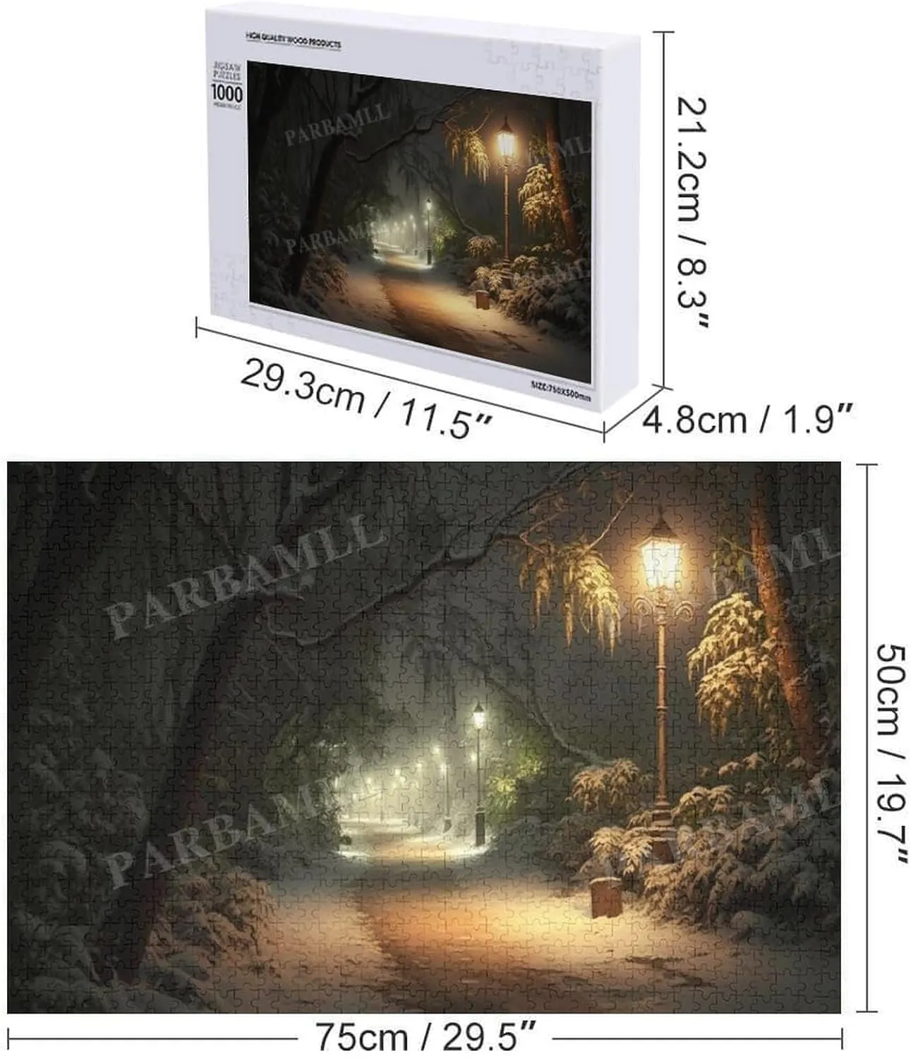 1000 Pieces Jigsaw Puzzle for Adults - Jungle Trail at Night Puzzle Challenging Educational Toys Gifts for Home Decor Family Activities