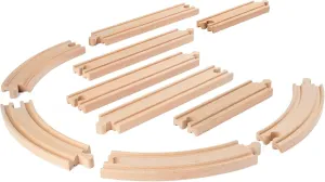100006403 Rail Set, 10 Pieces, FSC Certified Beech Wood, Can Be Installed with Other Rail Systems, Multi-Coloured