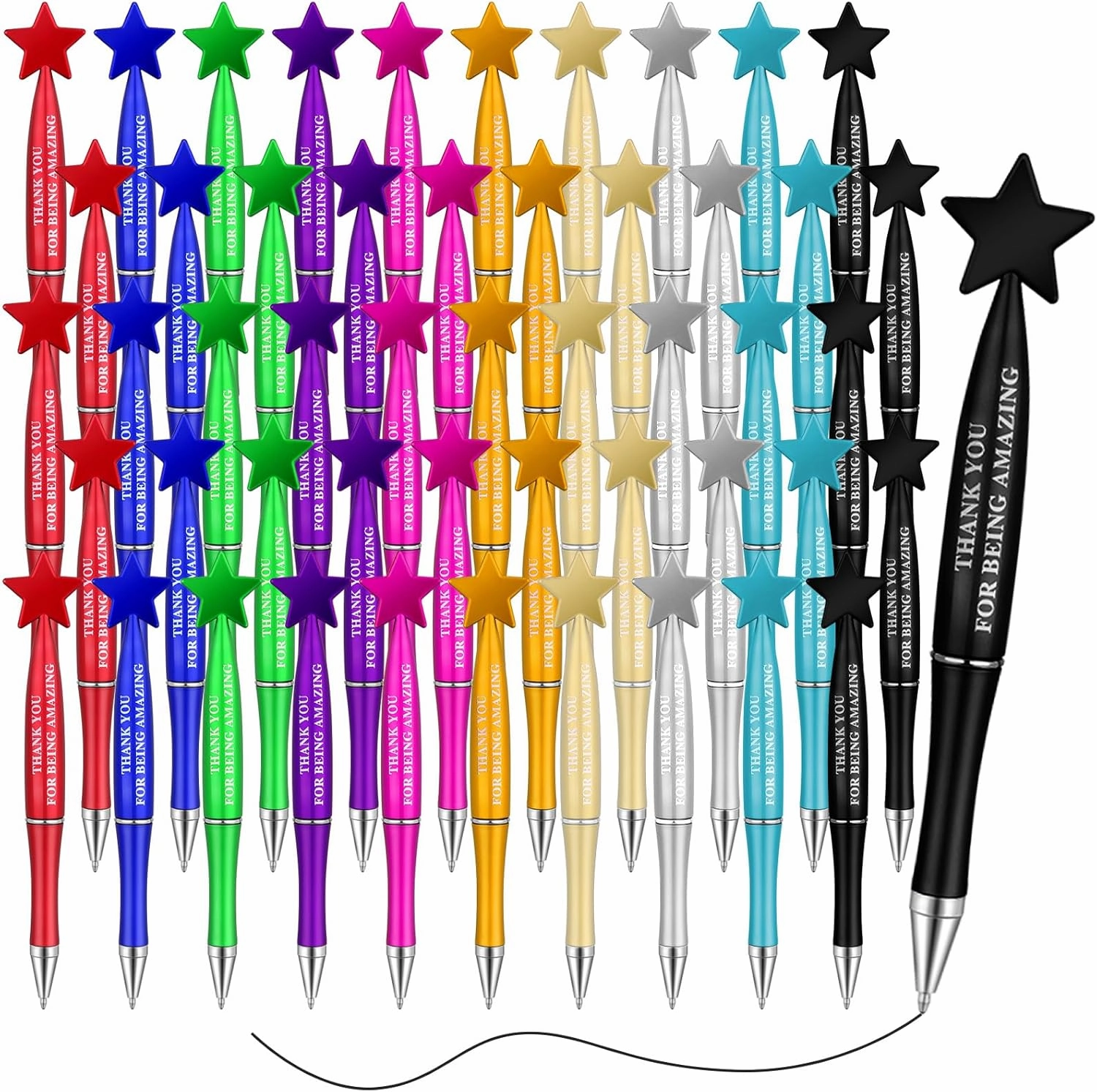 100 Pcs Inspirational Ballpoint Pen Bulk Employee Appreciation Gifts Thank You for Being Amazing Thumbs up Ballpoint with Black Ink for Coworker Teacher Office Supplies