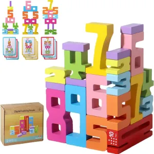 10/20 Pcs Wooden Number Building Blocks, Montessori Wooden Number Building Blocks, Digit Blocks, Friends of Ten Blocks, Wooden Number Blocks (20pcs)