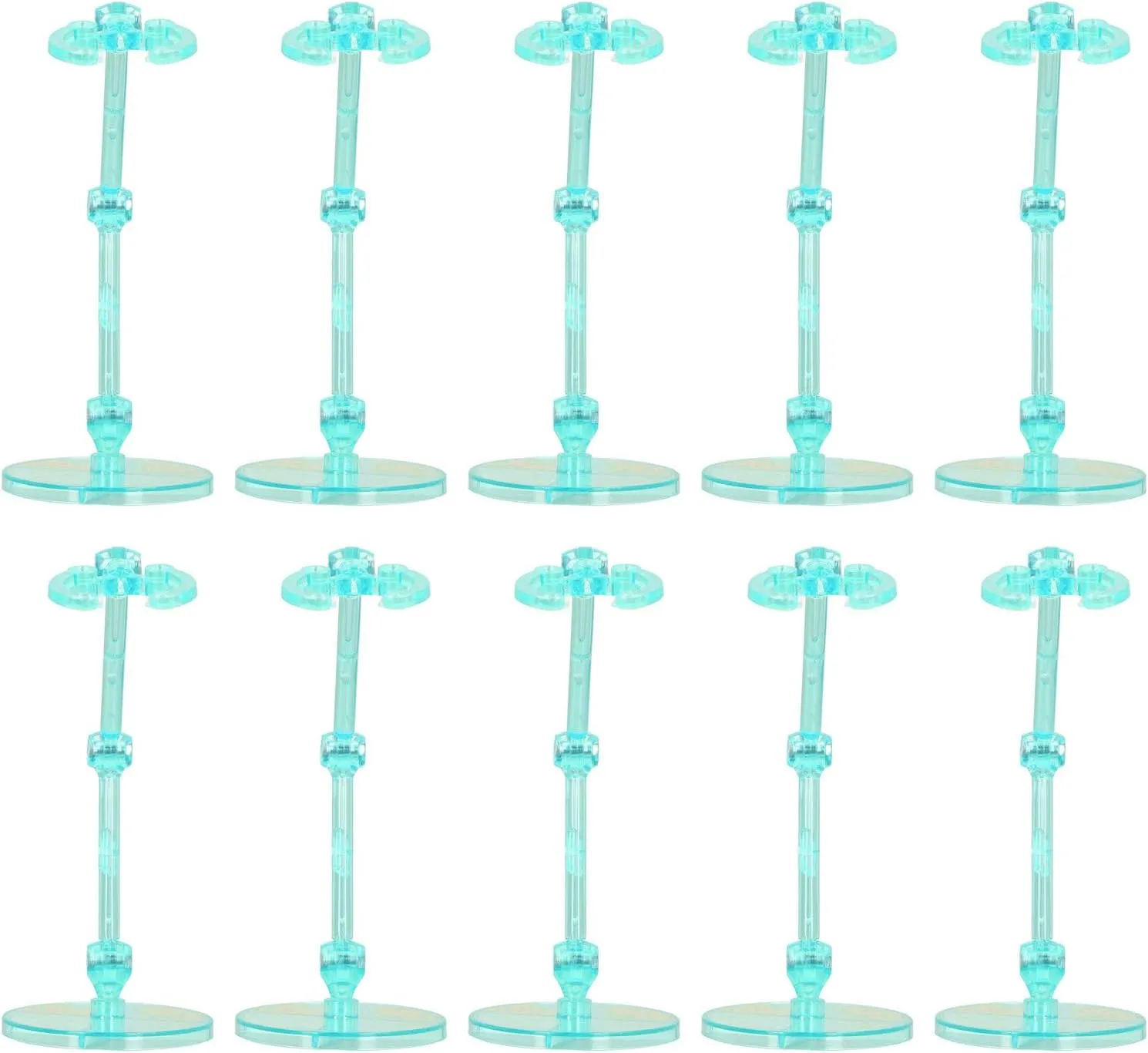 10PCS Action Figure Display Stand, Plastic Translucent Doll Model Support Holder Base for 6 Inch Collectibles, Stable Adjustable Stands with Accessories (plastic 3)