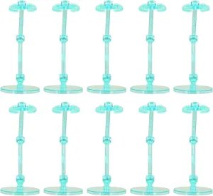 10PCS Action Figure Display Stand, Plastic Translucent Doll Model Support Holder Base for 6 Inch Collectibles, Stable Adjustable Stands with Accessories (plastic 3)