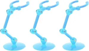 10pcs Action Figure Stand, Premium Plastic Holder Strongly Assembled Adjustable Display, for Dolls, Home Decoration (Transparent Blue)