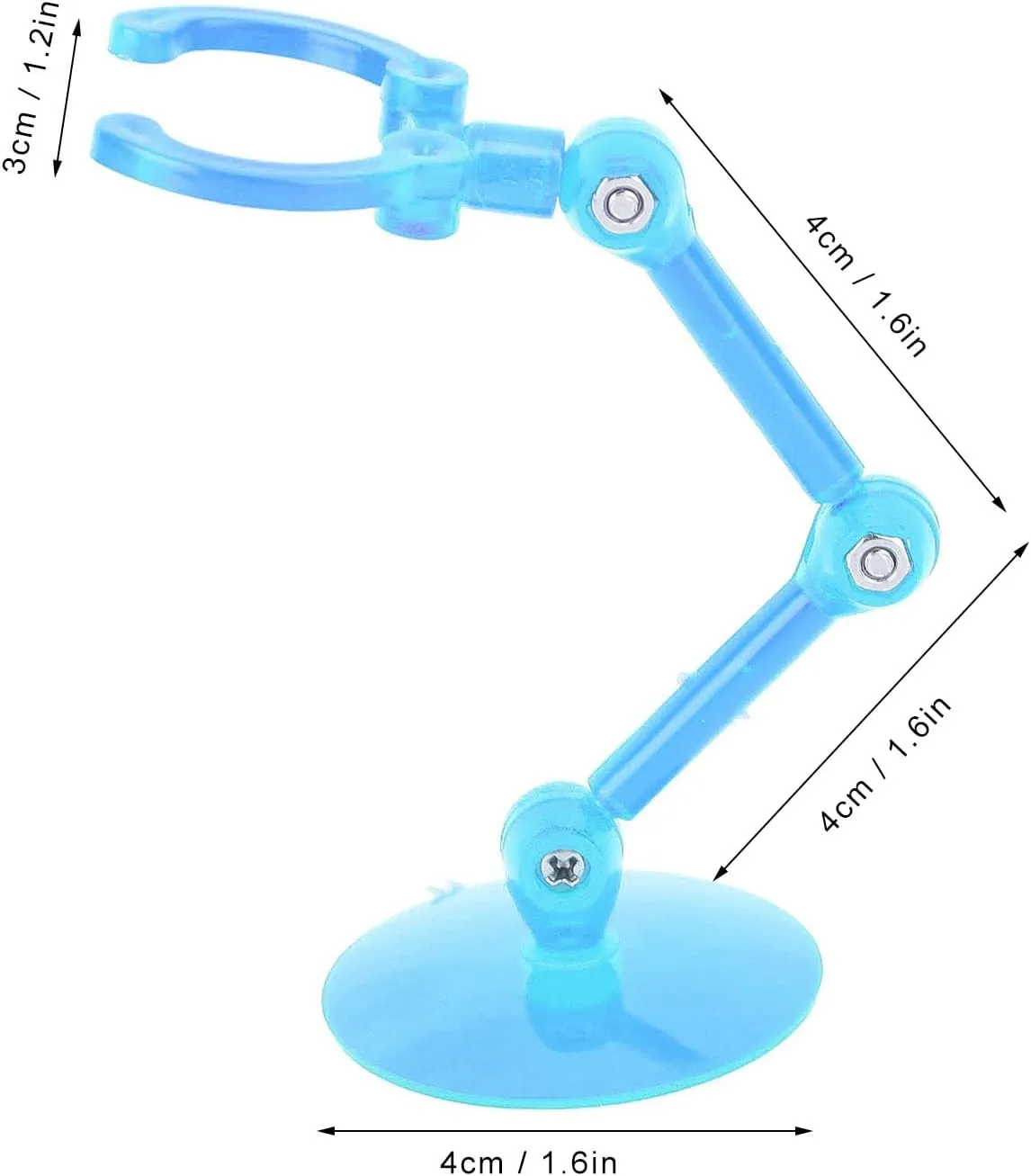 10pcs Action Figure Stand, Premium Plastic Holder Strongly Assembled Adjustable Display, for Dolls, Home Decoration (Transparent Blue)