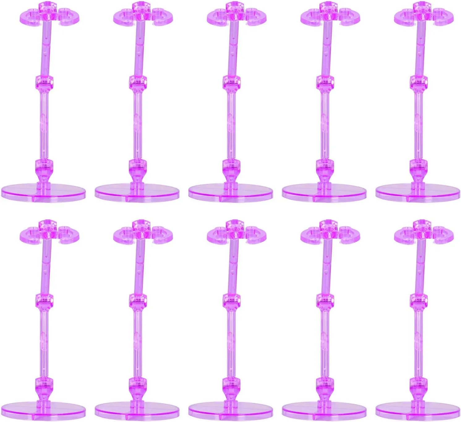 10PCS Action Figure Stands, Plastic Translucent Doll Model Supports, Display Holders for 6 Inch Dolls, Secure and Adjustable Bases with Accessories (plastic 5)