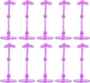 10PCS Action Figure Stands, Plastic Translucent Doll Model Supports, Display Holders for 6 Inch Dolls, Secure and Adjustable Bases with Accessories (plastic 5)