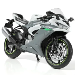 1:12 Motorcycle Model Toy for Kawasaki Ninja ZX-6R Metal Die-cast with Plastic Motorcycle Model No Assembly Required Mini Finished Moto Gift for Adult（Grey）
