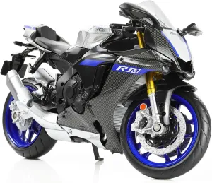 1:12 Motorcycle Model Toy for Yamaha YZF-R1M 1000R Metal Die-cast with Plastic Motorcycle Model No Assembly Required Mini Finished Moto Gift for Adult（Silver）