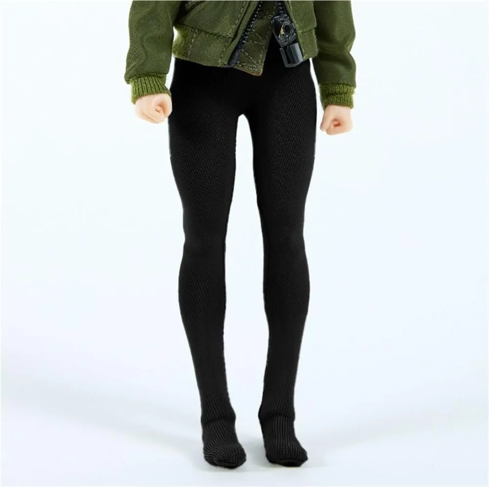 1/12 Scale Female Clothes,Figure Doll Long Stockings Legging Accessories for 6" Female Soldier Action Figure Doll(Black)