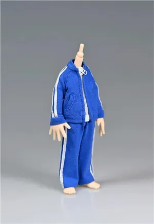 1/12 Scale Female Soldier Model Figure Doll Clothes Casual Jacket Trousers for 6 Inch Movable Doll Action Figure Accessories Doll(Blue)