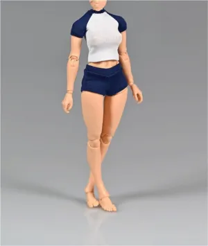 1/12 Scale Female Soldier Model Figure Doll Clothes Short Sleeve Shirts Shorts for 6 Inch Movable Doll Action Figure Accessories Doll