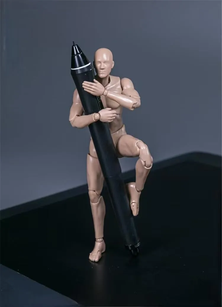1/12 Scale Male Action Figure, 6 inches Flexible Testman Aciton Figure Body, 1/12 Ball-Jointed Testman Crash Test Dummy Figure (Skin)