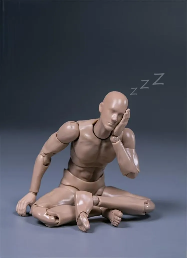 1/12 Scale Male Action Figure, 6 inches Flexible Testman Aciton Figure Body, 1/12 Ball-Jointed Testman Crash Test Dummy Figure (Skin)