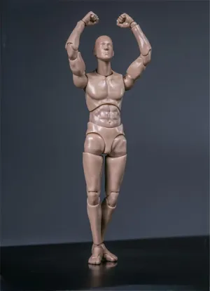 1/12 Scale Male Action Figure, 6 inches Flexible Testman Aciton Figure Body, 1/12 Ball-Jointed Testman Crash Test Dummy Figure (Skin)