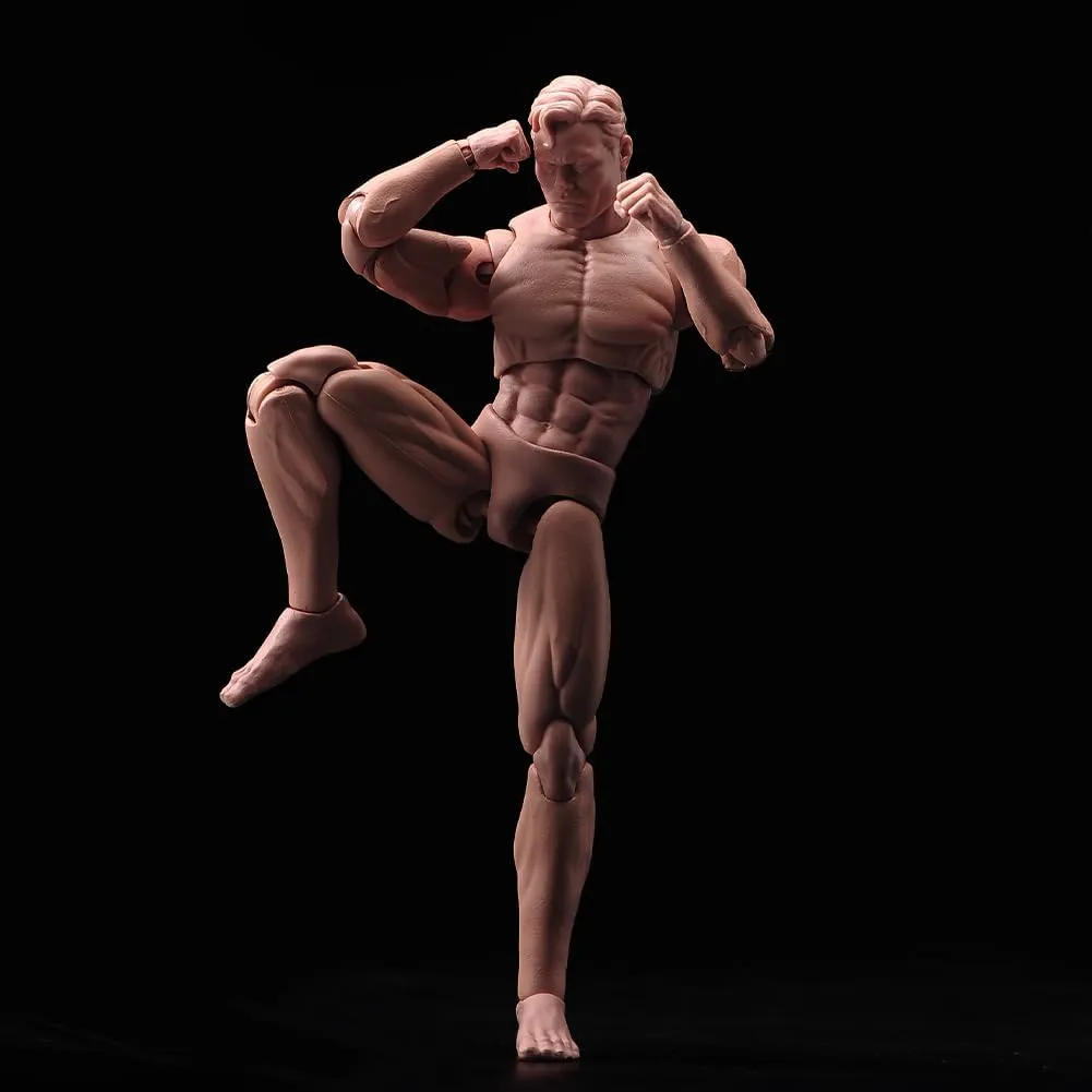 1:12 Scale Male Action Figure Model Super Flexible Medium Muscle Strong Custom Handsome Solider Figure Body 6inch PVC Miniature Collectible Dolls Art Human Body DIY