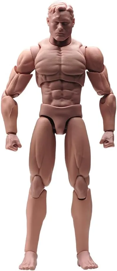 1:12 Scale Male Action Figure Model Super Flexible Medium Muscle Strong Custom Handsome Solider Figure Body 6inch PVC Miniature Collectible Dolls Art Human Body DIY