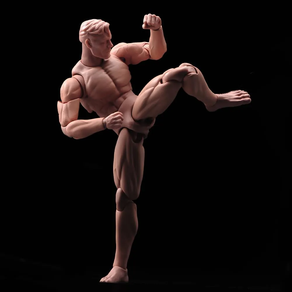 1:12 Scale Male Action Figure Model Super Flexible Medium Muscle Strong Custom Handsome Solider Figure Body 6inch PVC Miniature Collectible Dolls Art Human Body DIY