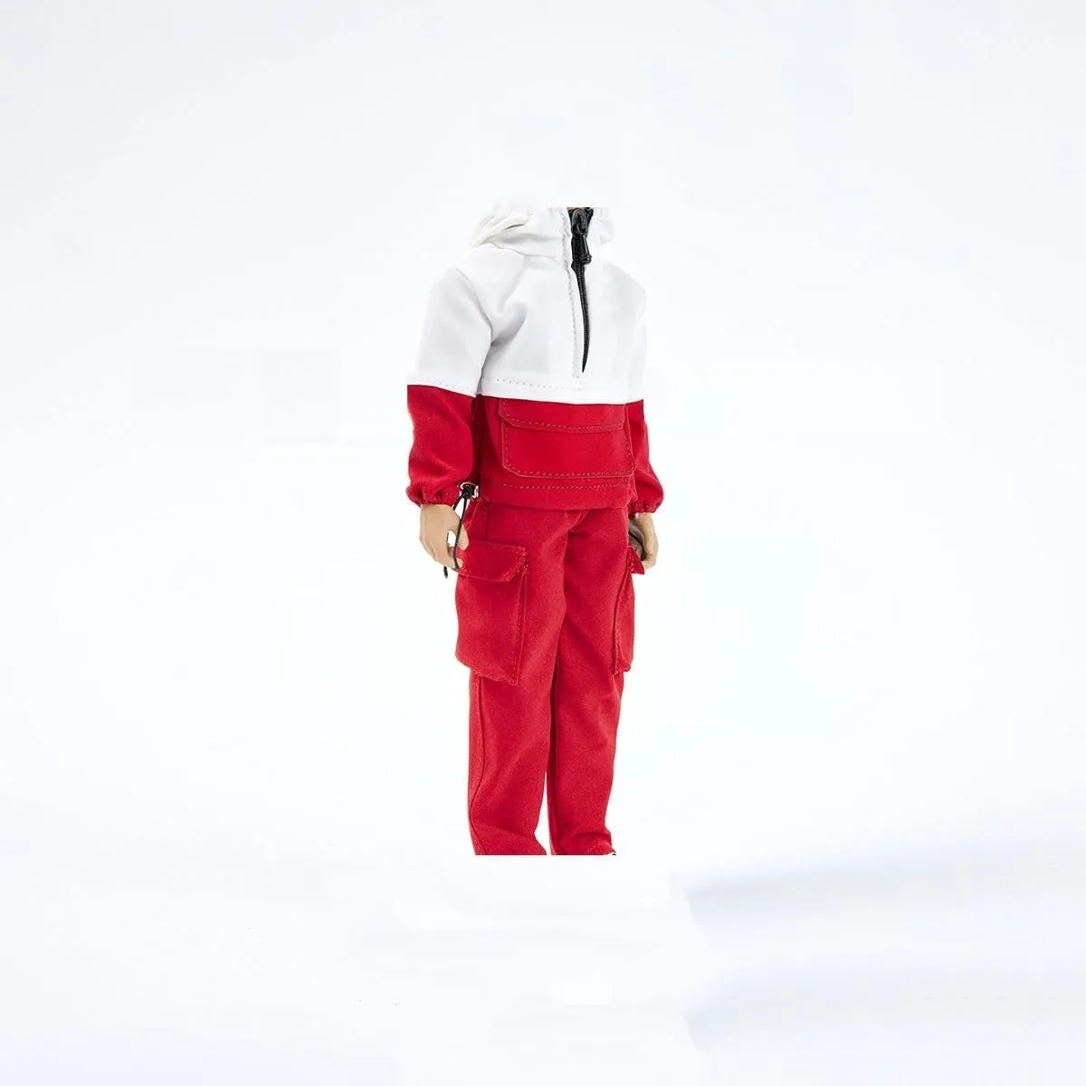 1/12 Scale Male Clothes,Figure Doll Clothes Jacket Cargo Pants Costume for 6" Male Soldier Action Figure Body Doll(Red)