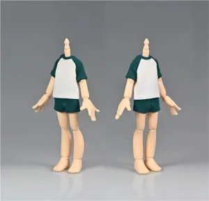 1/12 Scale Male Soldier Model Figure Doll Clothes Casual T-Shirt Shorts for 6 Inch Movable Doll Action Figure Accessories Doll(Green)