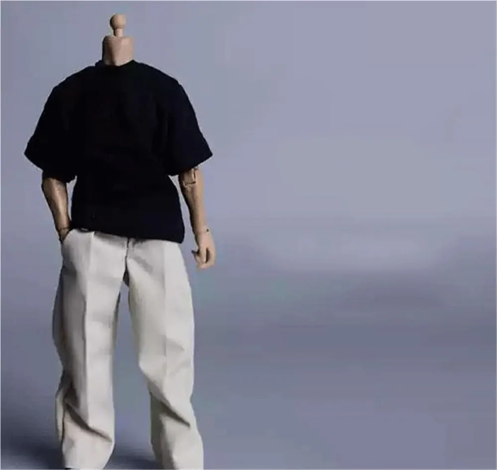 1/12 Scale Male Soldier Model Figure Doll Short Sleeved T-Shirt Suit Pants Clothes for 6 inch Action Figure Doll Clothes Doll