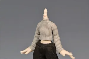1/12 Scale Male/Female Soldier Model Figure Doll Clothes Turtleneck Long Sleeve Shirts for 6 Inch Movable Doll Action Figure Accessories Doll(Brown)