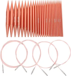 13 Pairs Circular Knitting Needles Set, Interchangeable Handicraft Crochet Needles, Exquisite Cloth Bag for Storage and Travel, with Various Sizes for Sweaters, Scarves, Hats