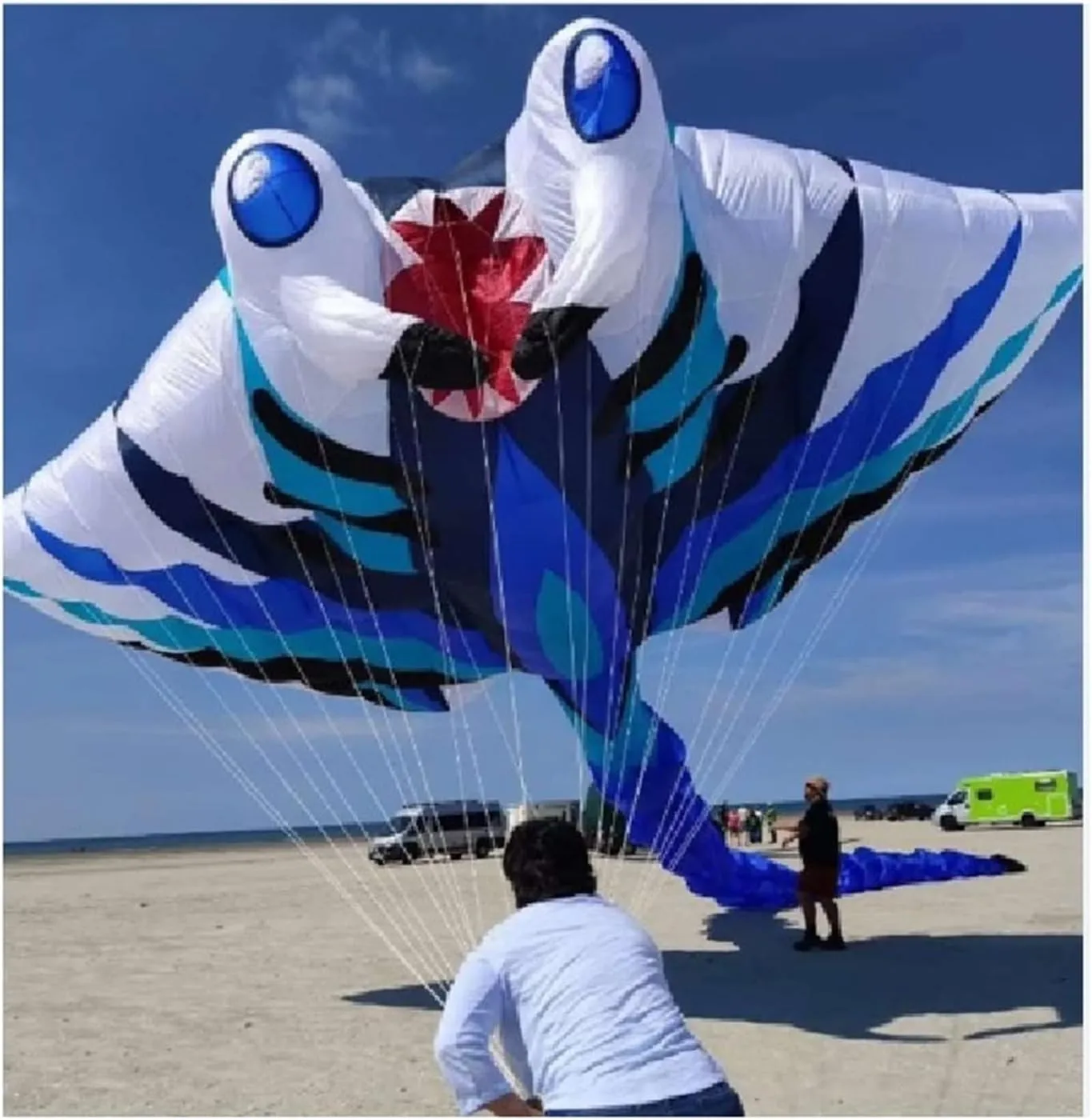 15M 3D Kite, Fish Kite, Squid Kite, Wind Sock 3D Ripstop Soft Kites for Adults Easy to Fly Cometas para Adultos Windsock (Color : 30m)