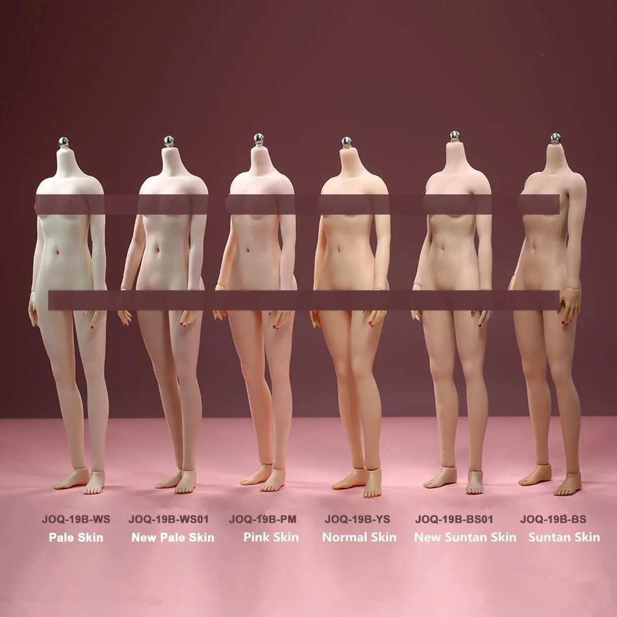 1/6 Scale Female Action Figure Body, 12 Inch Narrow Shoulders Small Bust Girls Aciton Figure, 1/6 Flexible Seamless Cute Girl Figure Model with Detachable Feet Accessory (Normal Skin)