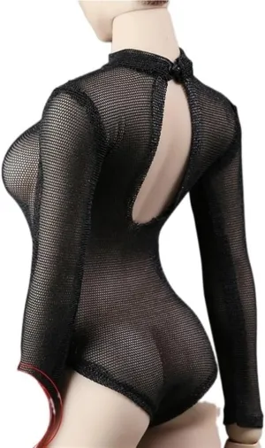 1/6 Scale Female Action Figure Doll Clothes Long Sleeved Mesh Jumpsuit Shirt for 12 Inch Joint Flexible Figure Doll Miniatures Accessories Doll