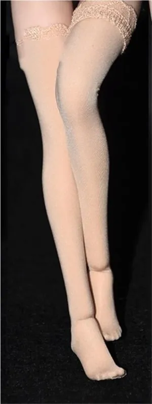 1/6 Scale Female Action Figure Doll High Tights Long Stocking Socks for 12 Inch Figure Doll Miniatures Accessories Doll(Beige)