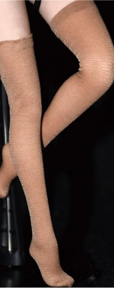 1/6 Scale Female Action Figure Doll Knee Thigh High Tights Long Stocking Socks for 12 Inch Figure Doll Miniatures Accessories Doll(Brown)