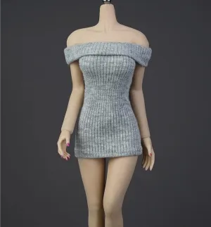 1/6 Scale Female Soldier Figure Doll Dress 8 Colors for 12" Movable Doll Action Figure Miniatures Accessories Doll(Gray)