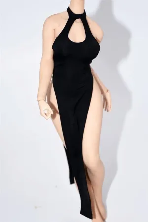 1/6 Scale Female Soldier Model Figure Doll Clothes Casual Sleeveless Dresses for 12 Inch Movable Doll Action Figure Accessories Doll(Black)