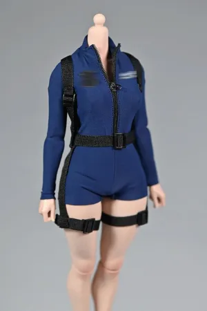 1/6 Scale Female Soldier Model Figure Doll Clothes Long Sleeved Tight Fitting Jumpsuit and Belt for 12 Inch Movable Doll Action Figure Accessories Doll