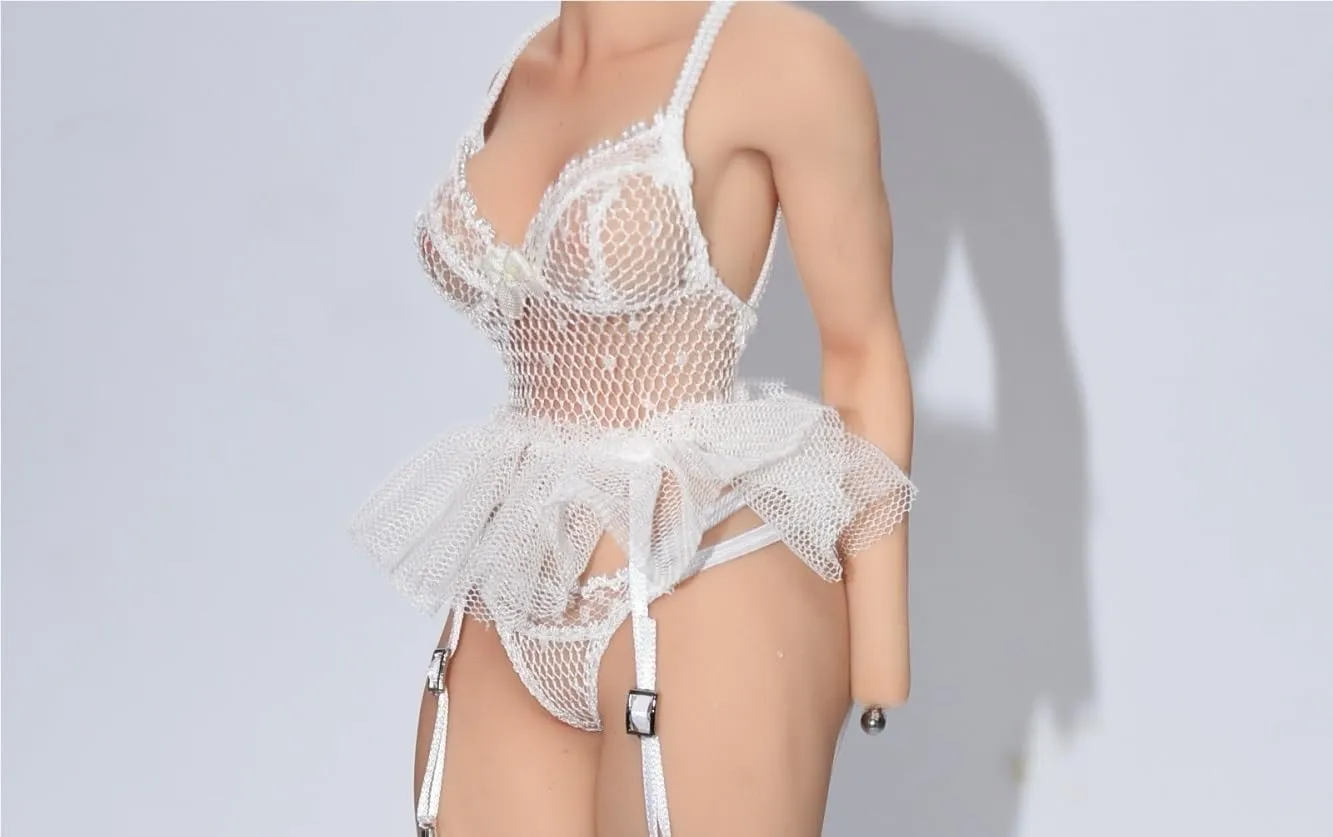 1/6 Scale Female Soldier Model Figure Doll Clothes Mesh Underwear Underpants Socks Accessories for 12 Inch Movable Doll Action Figure Miniatures Doll(White)