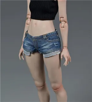 1/6 Scale Female Soldier Model Figure Doll Clothes Mid Waist Denim Shorts Casual Jeans Shorts for 12 Inch Movable Doll Action Figure Accessories Doll