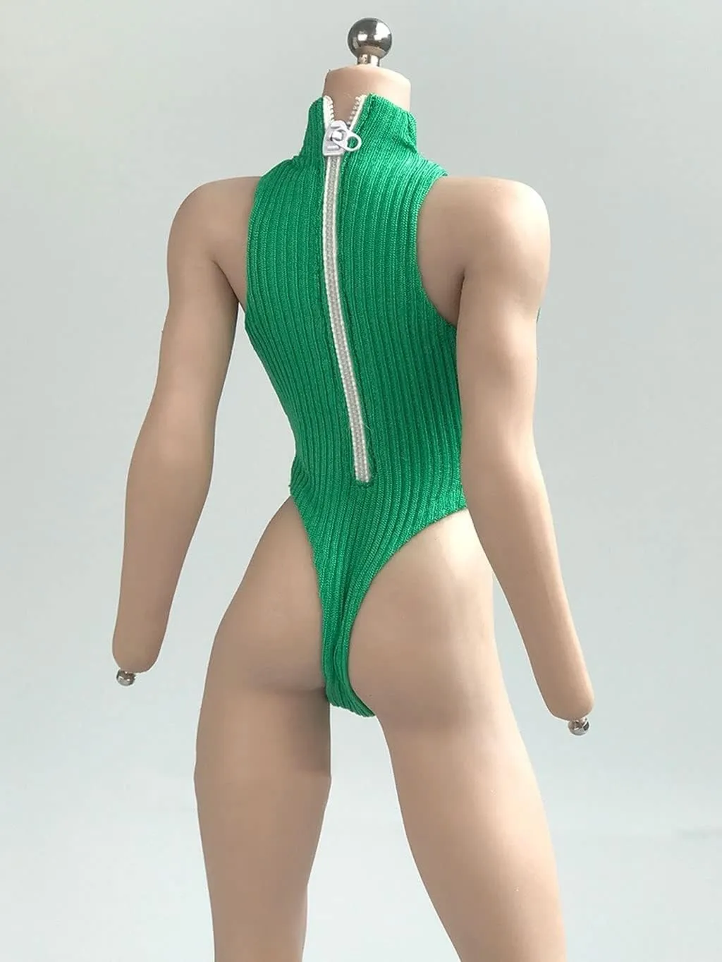 1/6 Scale Female Soldier Model Figure Doll Clothes Sleeveless Knitted Jumpsuit for 12 Inch Movable Doll Action Figure Accessories Doll(Green)
