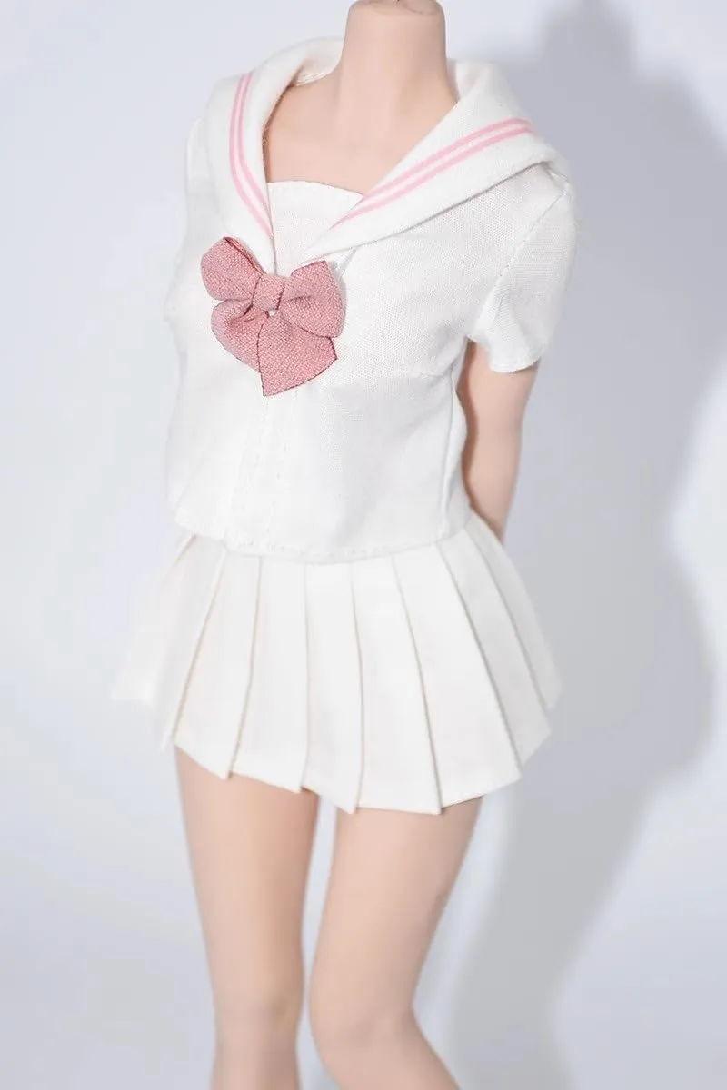 1/6 Scale Female Soldier Model Figure Doll School Uniform Costume Bow Tie Shirt with Plaid Skirt Clothes for 12 inch Action Figure Doll Clothes Doll