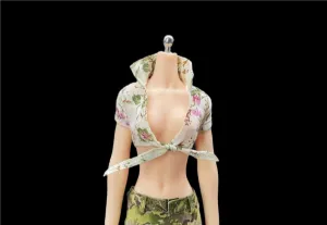 1/6 Scale Female Soldier Model Figure Doll Short Sleeve Floral Print Shirt Clothes for 12 inch Action Figure Doll Clothes Doll