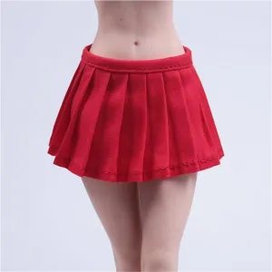 1/6 Scale Female Soldier Model Figure Doll Solid Pleated Skirt Clothes for 12 inch Action Figure Doll Clothes Doll(Red)