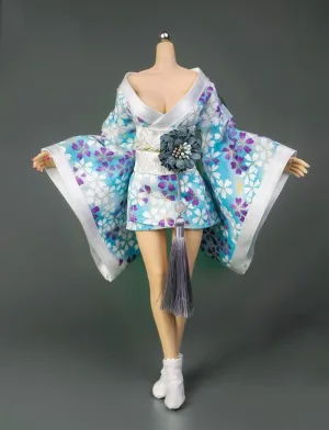 1/6 Scale Female Soldier Model Figure Doll V-Neck Kimono Bathrobe Short Dress Clothes for 12 inch Action Figure Doll Clothes Doll