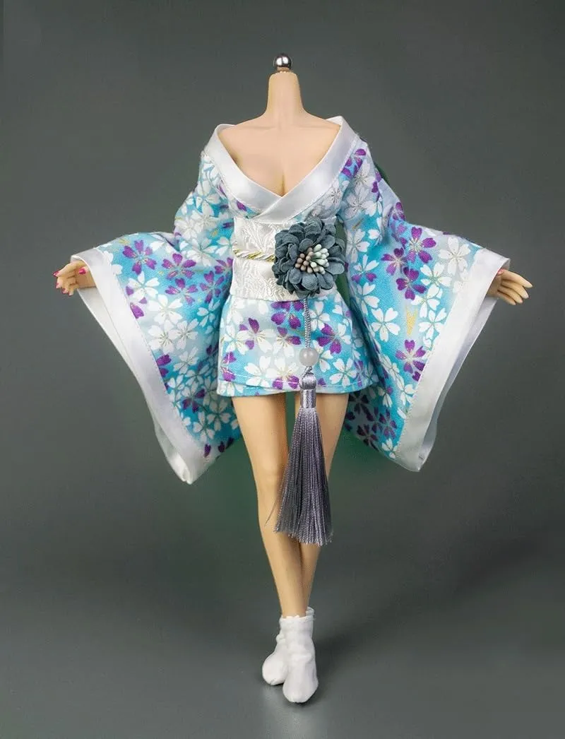 1/6 Scale Female Soldier Model Figure Doll V-Neck Kimono Bathrobe Short Dress Clothes for 12 inch Action Figure Doll Clothes Doll